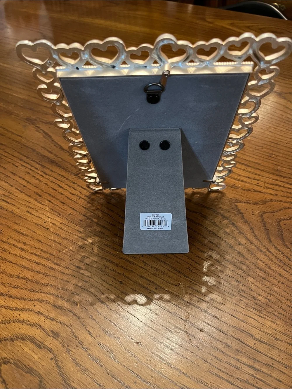 Fetco Silver Heart Accent Photo Frame, 5x7